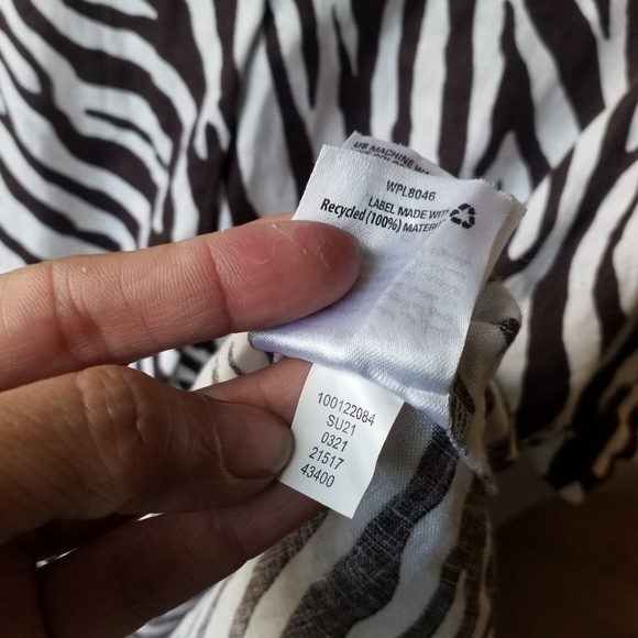 Charter Club 100% Linen Luxury Zebra Print Blouse XL - Picture 11 of 13